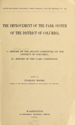Cover for The improvement of the park system of the District of Columbia