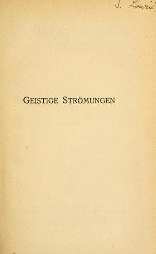 Cover for Geistige Strömungen der Gegenwart