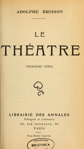 Cover for Le théâtre