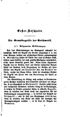 Cover for Über das verhältniss der Arithmetik zur Geometrie: Insbesondere über die ...
