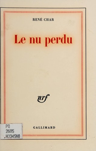 Cover for Le nu perdu.