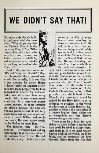 Cover for The infallible Church