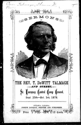 Cover for Sermons by the Rev. T. DeWitt Talmage and others