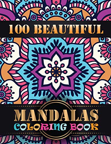 Cover for 100 Beautiful Mandalas Coloring Book