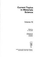 Cover for Current Topics in Materials Science