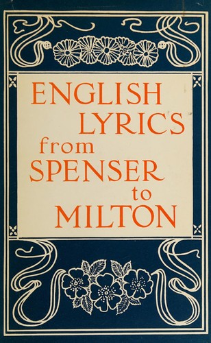 Cover for English lyrics from Spenser to Milton
