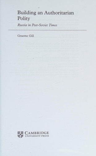 Cover for Building an Authoritarian Polity