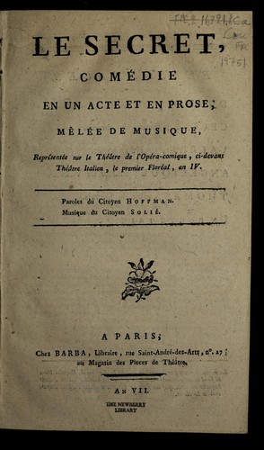 Cover for Le secret