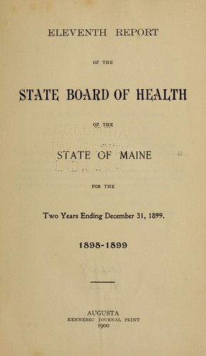 Cover for Report of the State Board of Health of the State of Maine