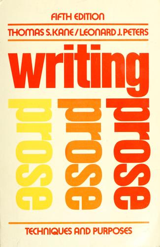 Cover for Writing prose