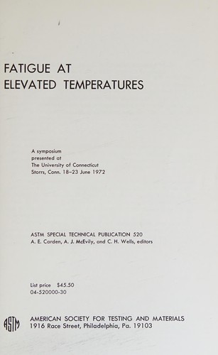 Cover for Fatigue at elevated temperatures.