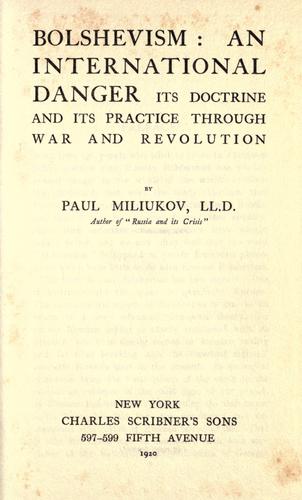 Cover for Bolshevism