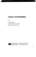 Cover for Syntax and readability
