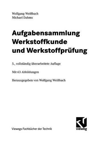 Cover for Aufgabensammlung Werkstoffkunde und Werkstoffprüfung