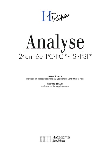 Cover for Analyse
