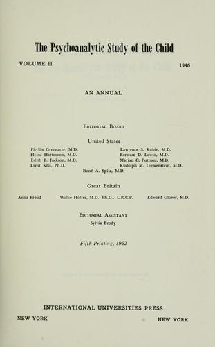 Cover for Psychoanalytic study of the child