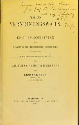 Cover for ©ber den Verneinungswahn
