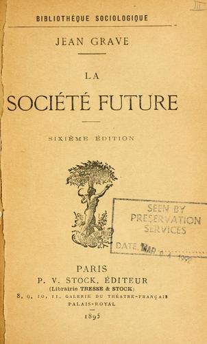 Cover for La société future.