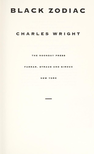 Cover for Black zodiac