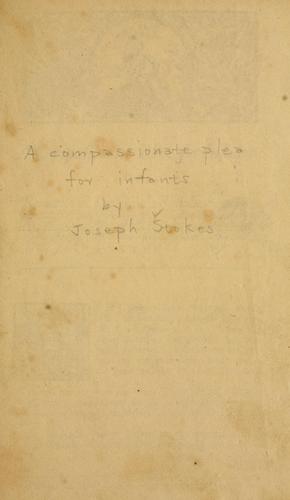 Cover for A compassionate plea for infants
