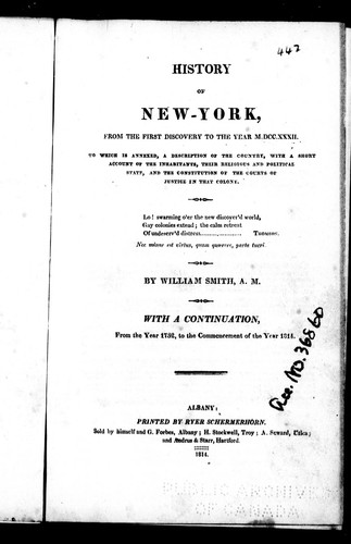 Cover for The history of the province of New-York, from the first discovery to the year 1757
