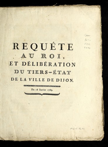 Cover for Requ^ete au roi, et de libe ration