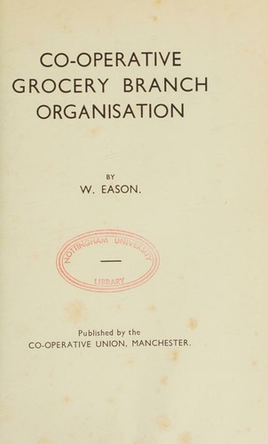 Cover for Co-operative grocery branch organisation.