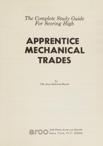 Cover for Apprentice, mechanical trades