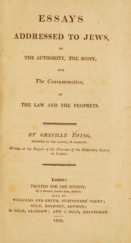 Cover for Essays addressed to Jews