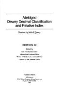 Cover for Abridged Dewey decimal classification and relative index
