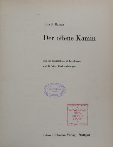 Cover for Der offene Kamin