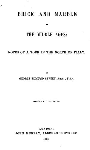 Cover for Brick and marble in the Middle Ages
