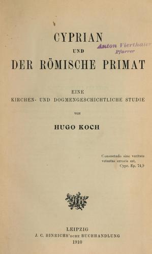 Cover for Cyprian under römische primat