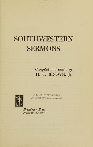 Cover for Southwestern sermons.