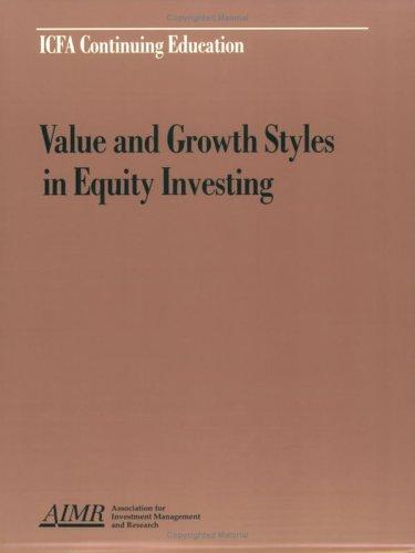 Cover for Value and growth styles in equity investing