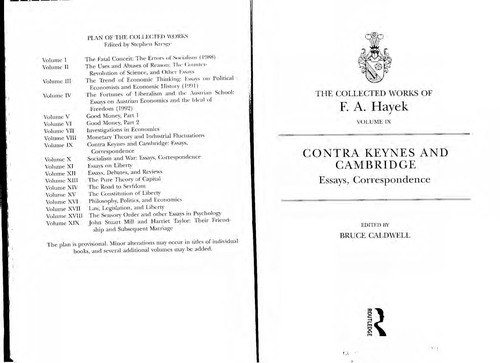 Cover for Contra Keynesand Cambridge
