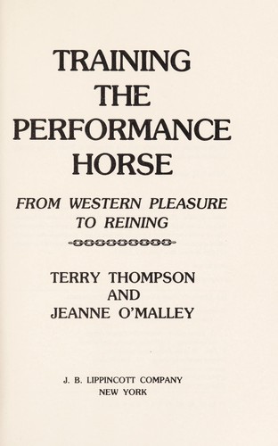 Cover for Training the performance horse