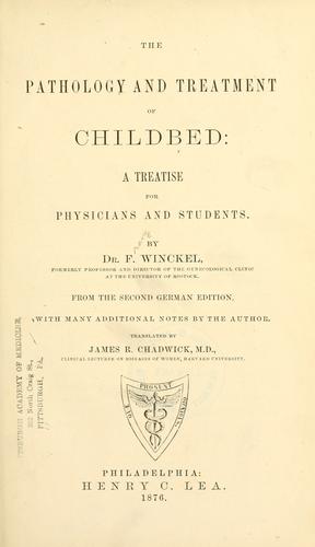 Cover for The pathology and treatment of childbed