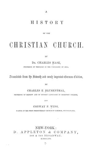 Cover for A history of the Christian church.