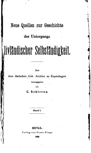 Cover for Archiv für die Geschichte Liv-, est- und Curlands
