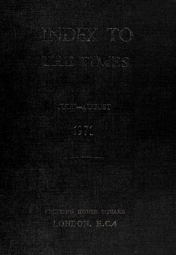 Cover for [Times index, 1971.4] Index to the Times, July-August, 1971