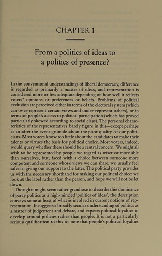 Cover for The politics of presence