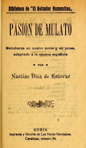 Cover for Pasión de mulato