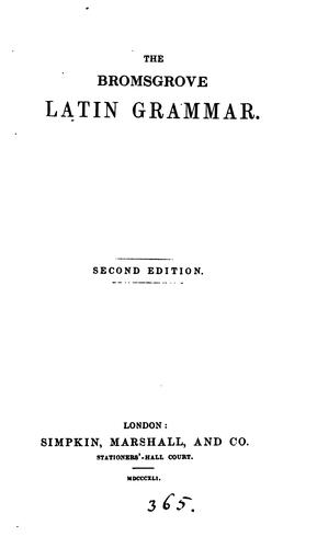 Cover for The Bromsgrove Latin grammar [signed G.A.J.].
