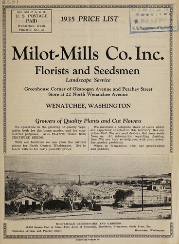 Cover for 1935 price list
