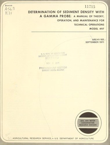 Cover for Determination of sediment density with a gamma probe