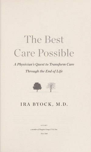Cover for The best care possible