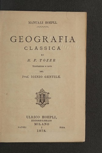 Cover for GEOGRAFIA CLASSICA