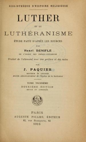 Cover for Luther et le Luthéranisme