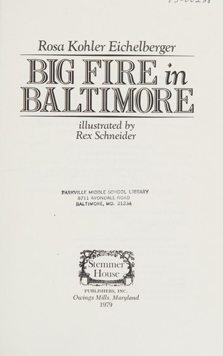 Cover for Big fire in Baltimore